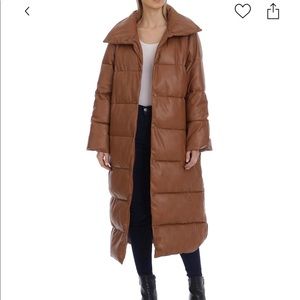 Avec Les Filles- Brown Faux Leather Jacket- NWT